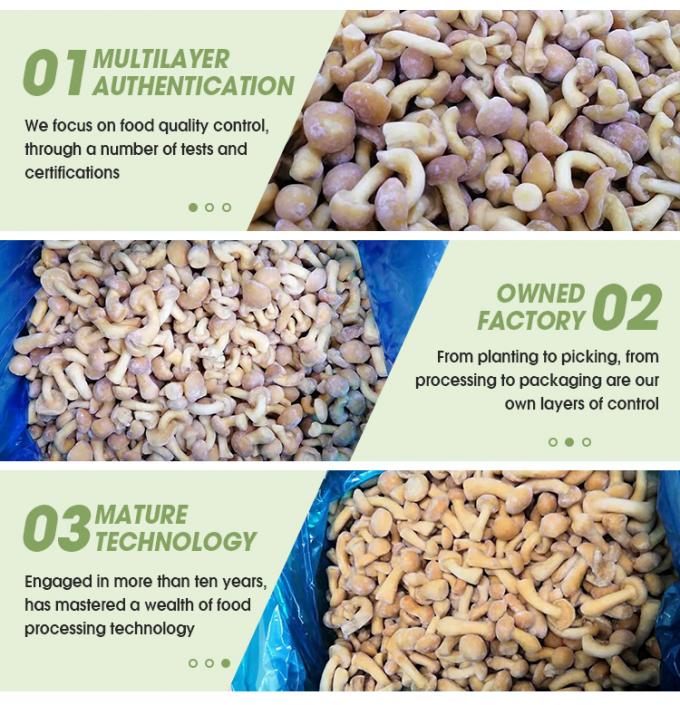 Dzikie uprawiane grzyby ekologiczne zdrowe naturalne odżywcze świeże całe grzyby mrożone IQF zamrożone Nameko 3
